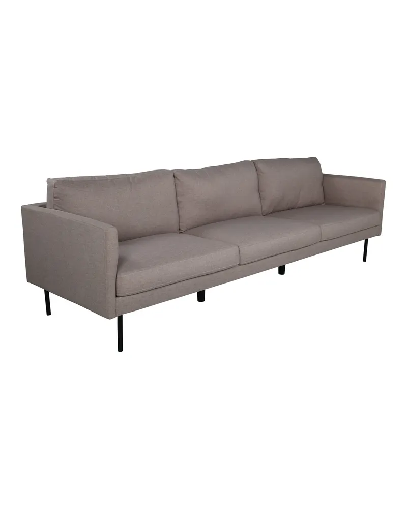 Zoom 3-Sitzer-Sofa auf schmalen Stahlbeinen in Braun, Gestell Schwarz, Polyester, Ansicht 2