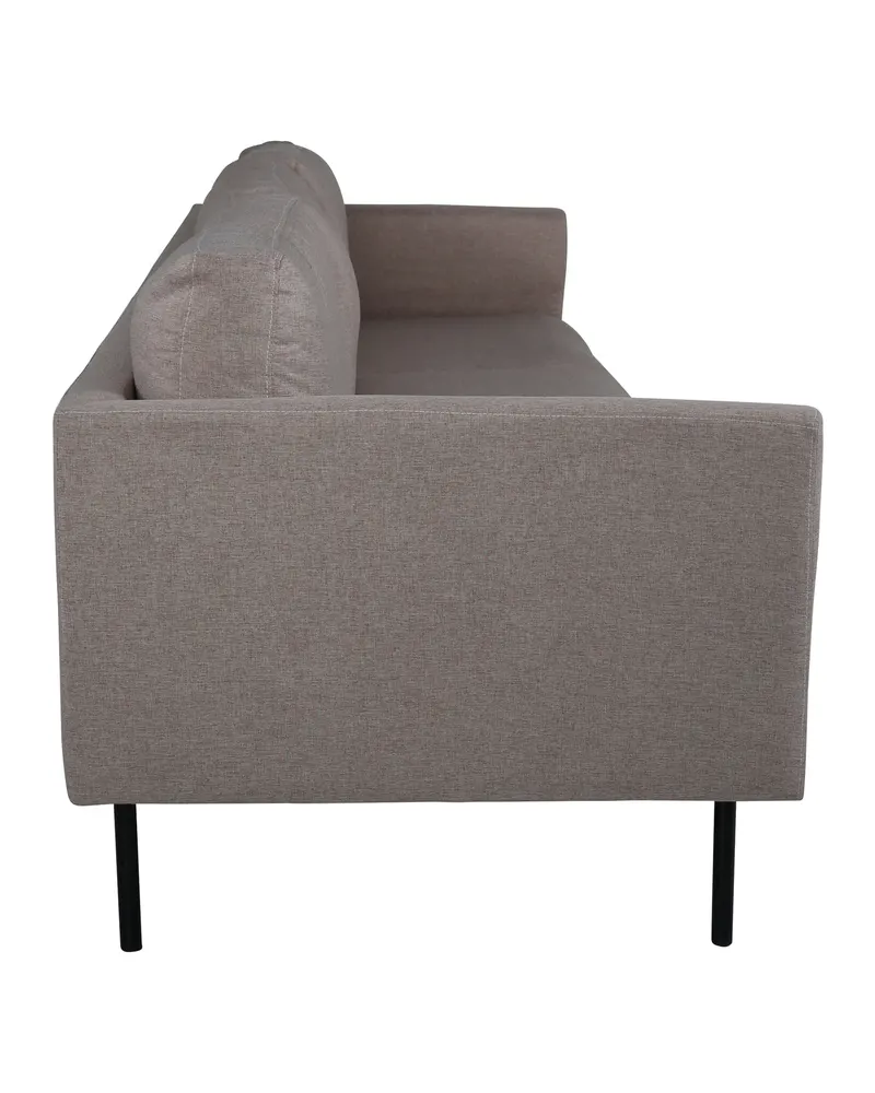 Zoom 3-Sitzer-Sofa auf schmalen Stahlbeinen in Braun, Gestell Schwarz, Polyester, Ansicht 3