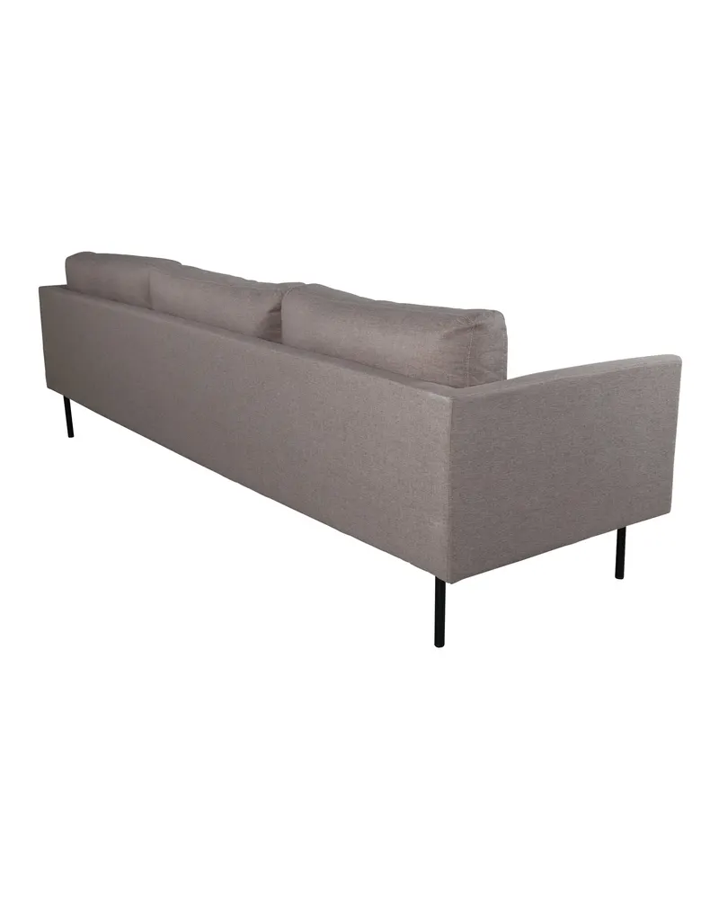 Zoom 3-Sitzer-Sofa auf schmalen Stahlbeinen in Braun, Gestell Schwarz, Polyester, Ansicht 4