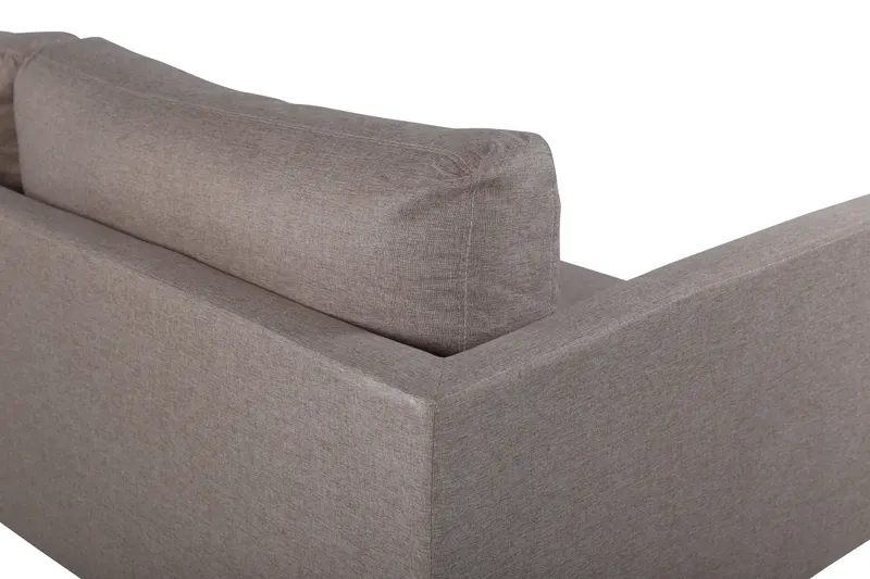 Zoom 3-Sitzer-Sofa auf schmalen Stahlbeinen in Braun, Gestell Schwarz, Polyester, Ansicht 5