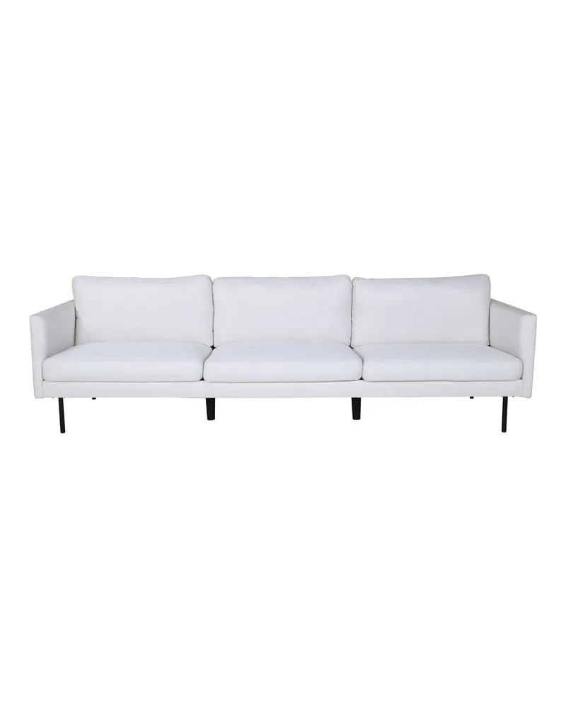 Zoom 3-Sitzer-Sofa auf schmalen Stahlbeinen in Hellbeige, Gestell Schwarz, Polyester, Ansicht 1