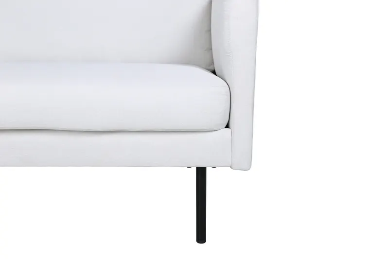 Zoom 3-Sitzer-Sofa auf schmalen Stahlbeinen in Hellbeige, Gestell Schwarz, Polyester, Ansicht 7