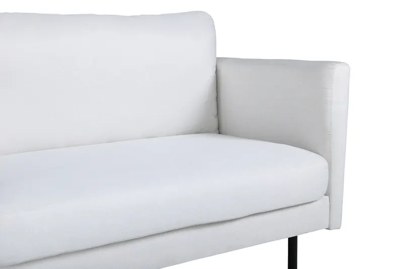 Zoom 3-Sitzer-Sofa auf schmalen Stahlbeinen in Hellbeige, Gestell Schwarz, Polyester, Ansicht 8