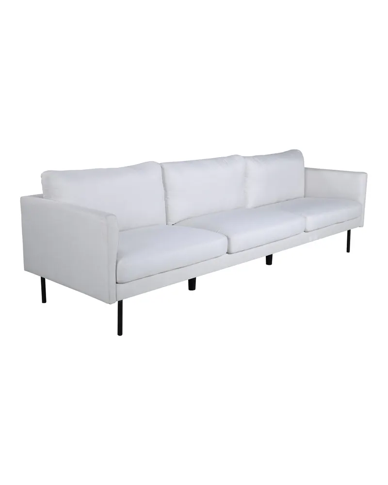 Zoom 3-Sitzer-Sofa auf schmalen Stahlbeinen in Hellbeige, Gestell Schwarz, Polyester, Ansicht 2