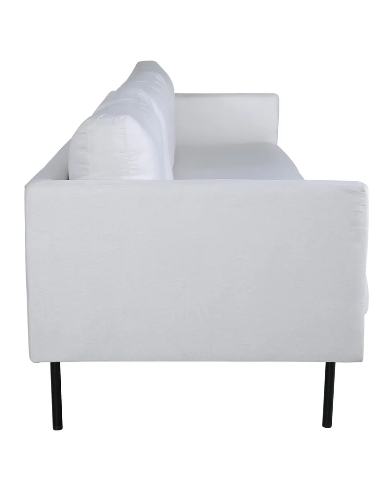 Zoom 3-Sitzer-Sofa auf schmalen Stahlbeinen in Hellbeige, Gestell Schwarz, Polyester, Ansicht 3