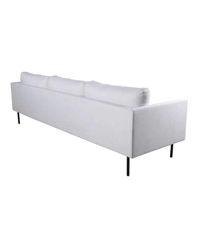 Zoom 3-Sitzer-Sofa auf schmalen Stahlbeinen in Hellbeige, Gestell Schwarz, Polyester, Ansicht 4