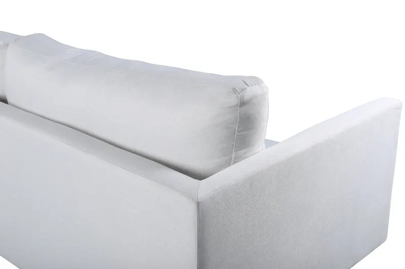 Zoom 3-Sitzer-Sofa auf schmalen Stahlbeinen in Hellbeige, Gestell Schwarz, Polyester, Ansicht 5