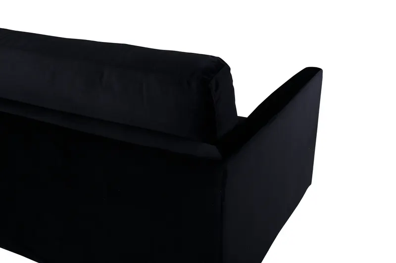Zoom 3-Sitzer-Sofa auf schmalen Stahlbeinen in Schwarz, Polyester-Samt, Ansicht 5