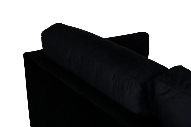 Zoom 3-Sitzer-Sofa auf schmalen Stahlbeinen in Schwarz, Polyester-Samt, Ansicht 7