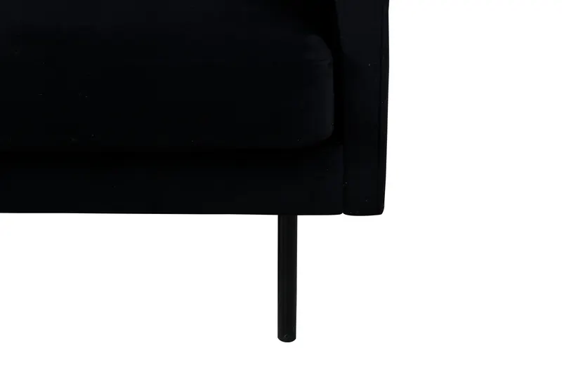 Zoom 3-Sitzer-Sofa auf schmalen Stahlbeinen in Schwarz, Polyester-Samt, Ansicht 8