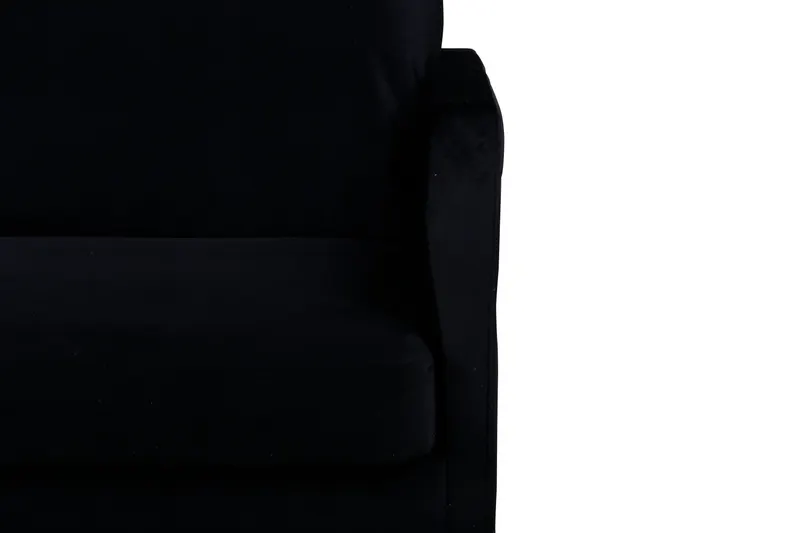 Zoom 3-Sitzer-Sofa auf schmalen Stahlbeinen in Schwarz, Polyester-Samt, Ansicht 9