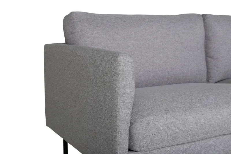 Zoom 2-Sitzer-Sofa mit Stahlbeinen in Grau, Gestell Schwarz, Ansicht 2