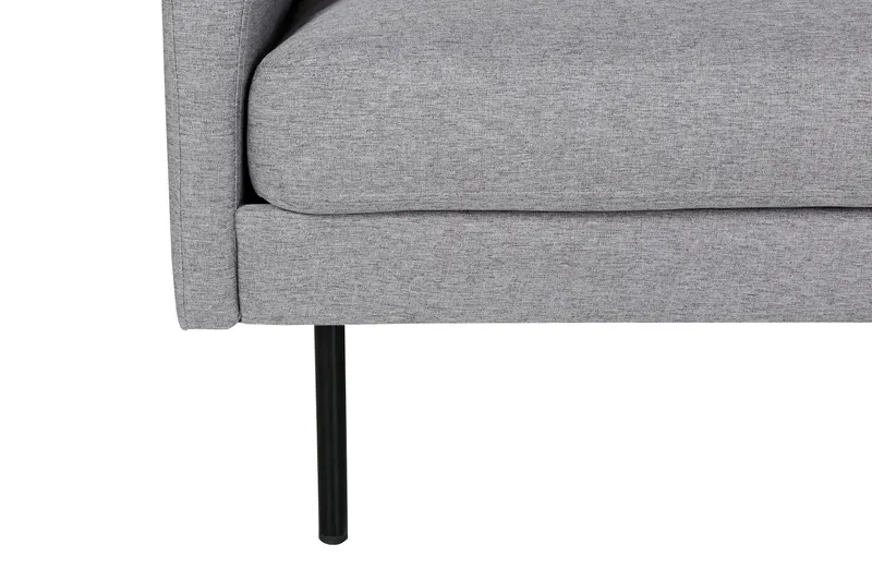 Zoom 2-Sitzer-Sofa mit Stahlbeinen in Grau, Gestell Schwarz, Ansicht 3