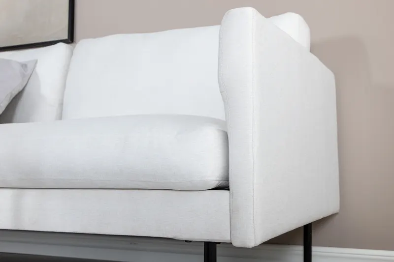 Zoom 2-Sitzer-Sofa mit Stahlbeinen in Schwarz, im Wohnraum, Ansicht 8