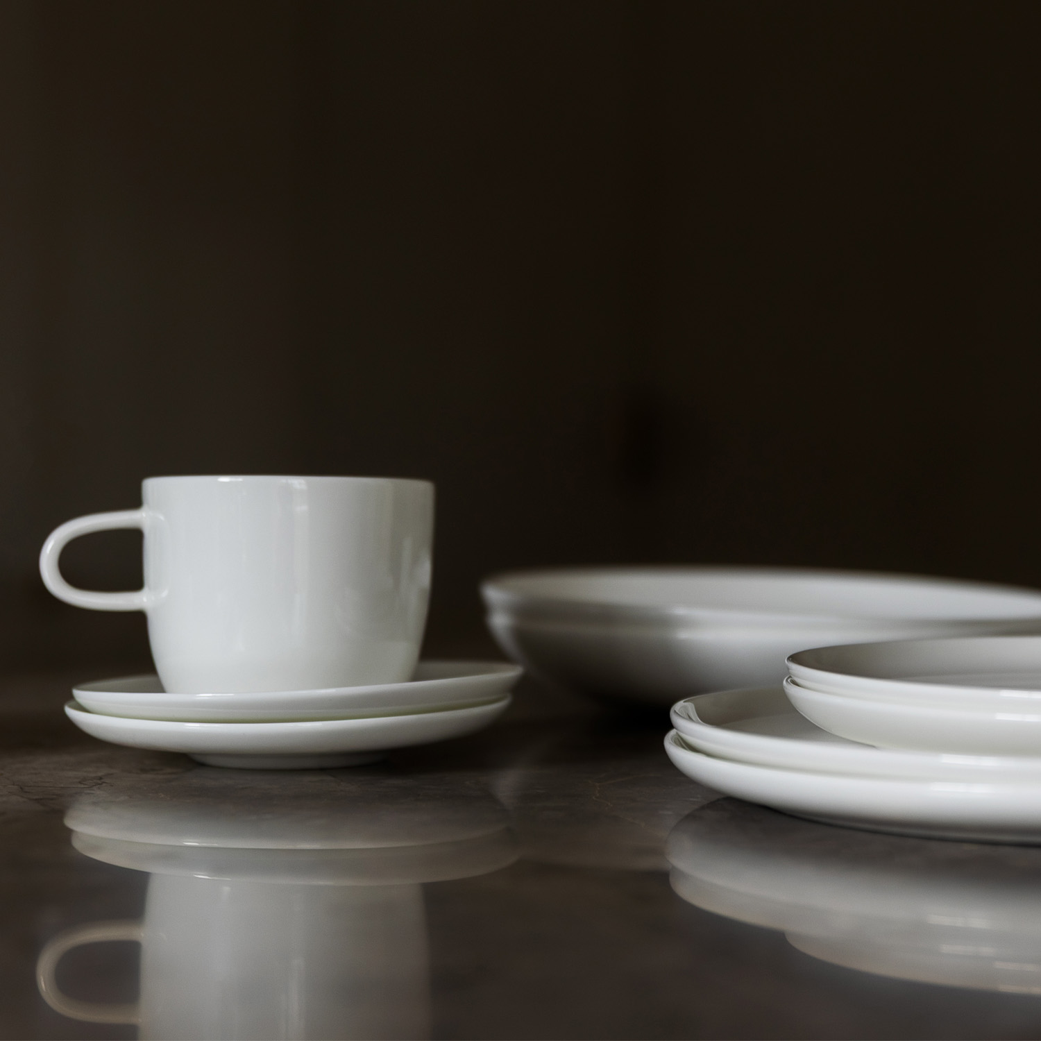 Alura Untertasse aus Vegan Bone Porcelain, Weiß, Ø 12 cm, Ansicht 4