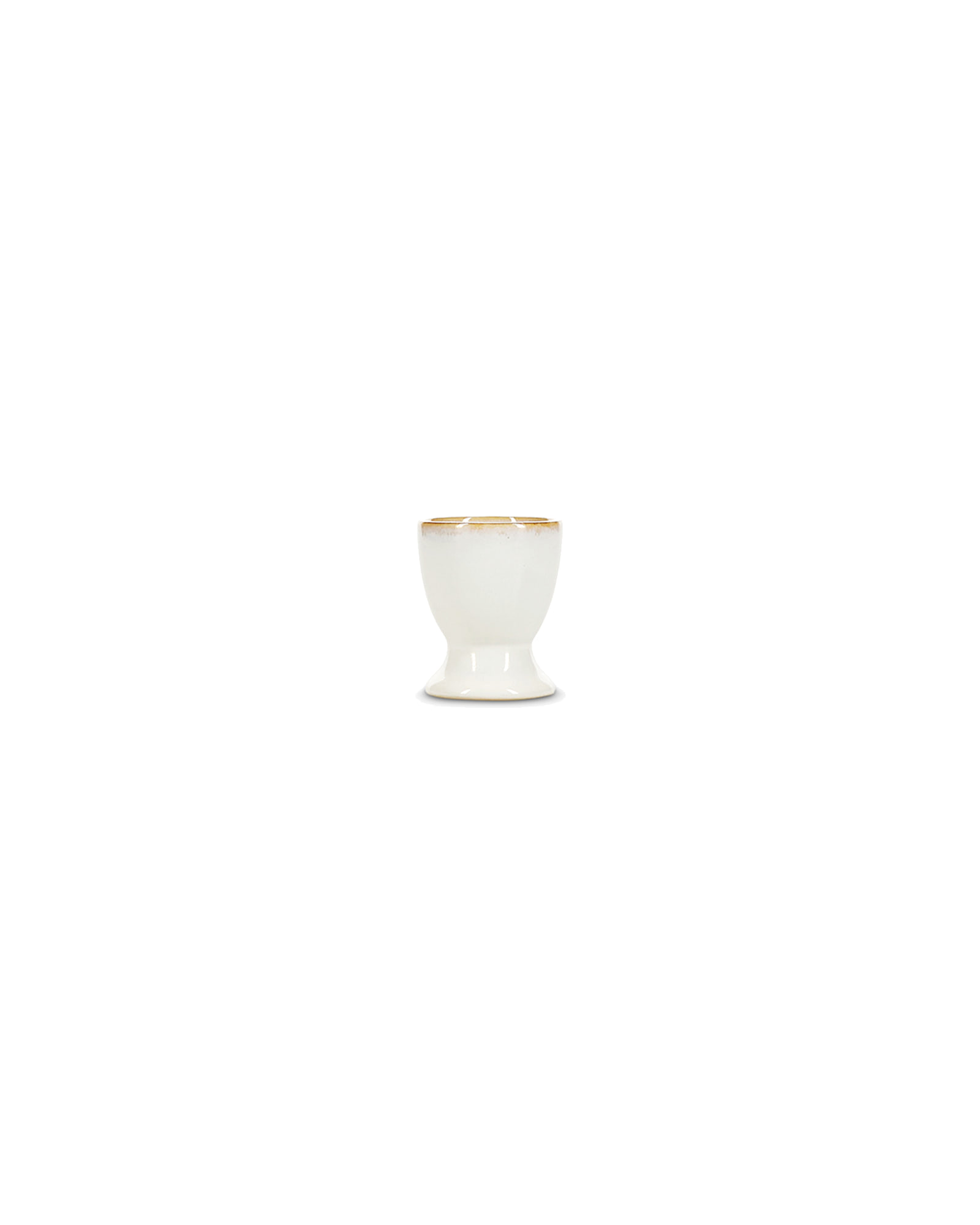Artisan Eierbecher aus Steinzeug, Weiß, Ø 5 cm, H 6 cm