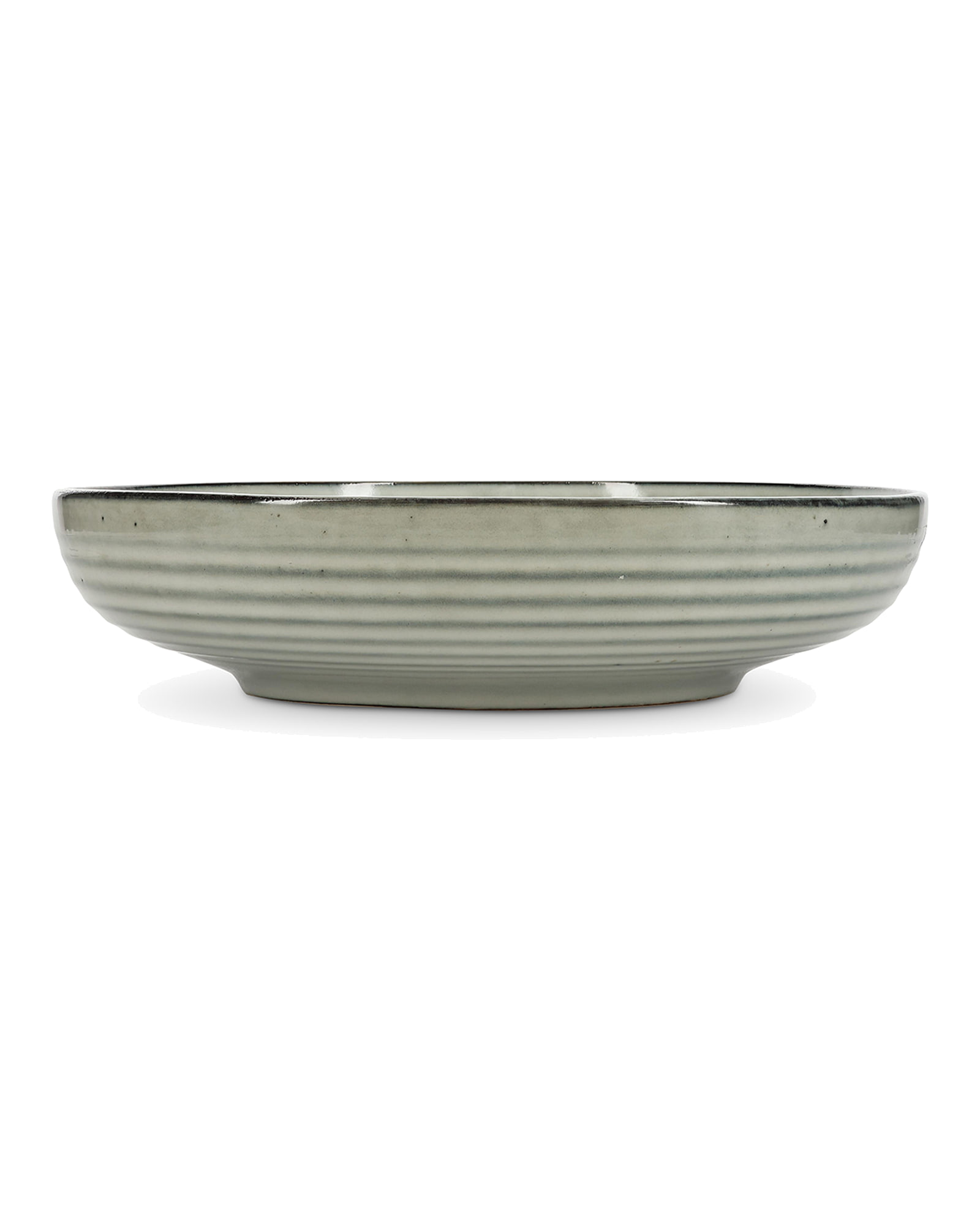 Artisan Servierschale aus Steinzeug, Grün, Ø 32 cm, H 7,5 cm, Ansicht 1