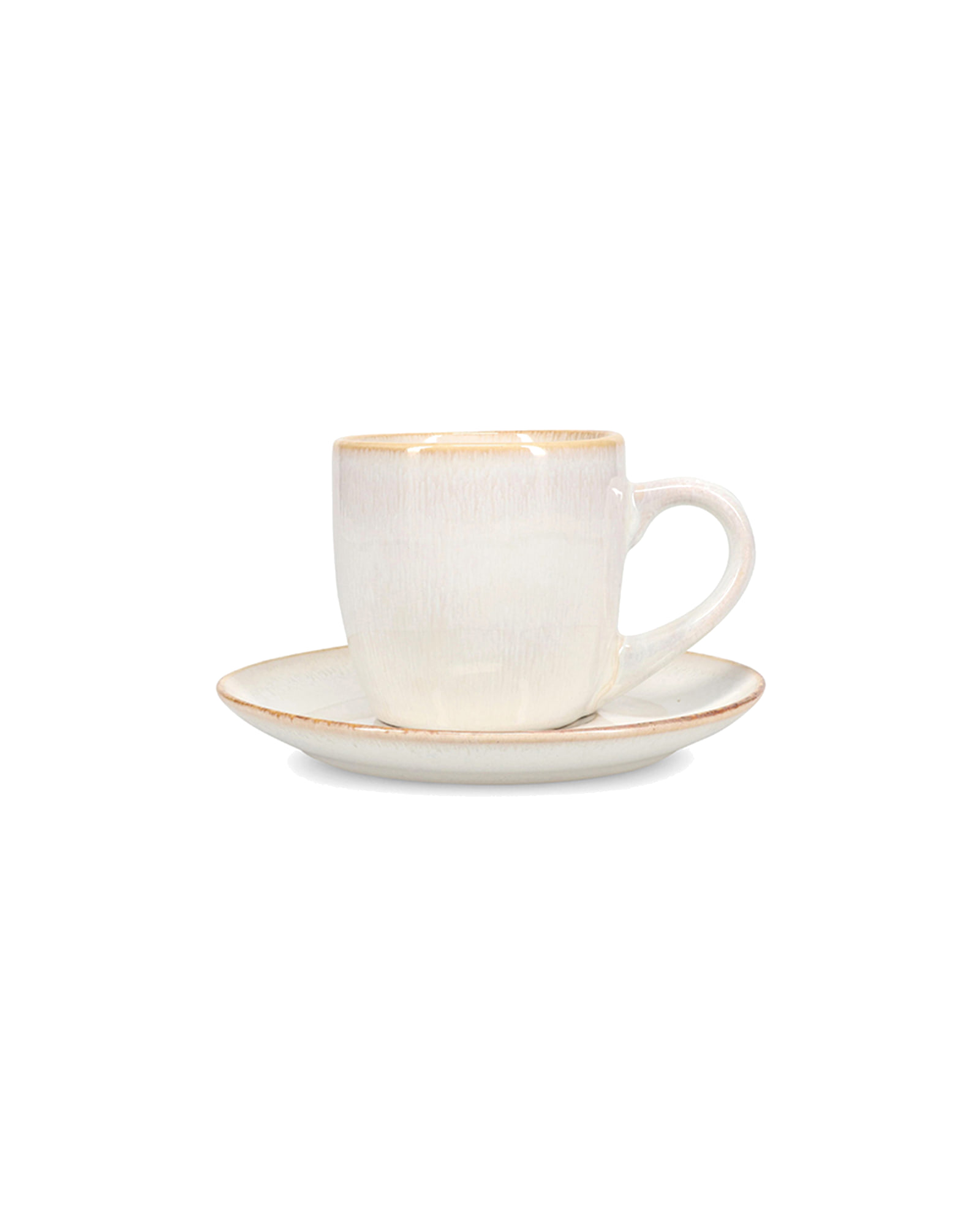 Artisan Untertasse aus Steinzeug, Weiß, Ø 15 cm, Ansicht 3