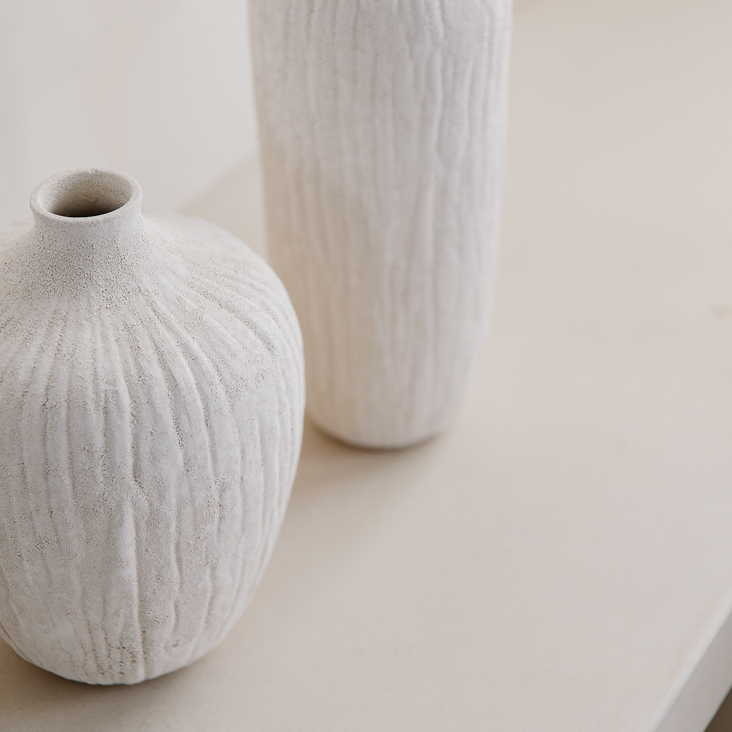 Avo Vase aus Steinzeug, Beige, Ø 20 cm, H 26,5 cm, Ansicht 6
