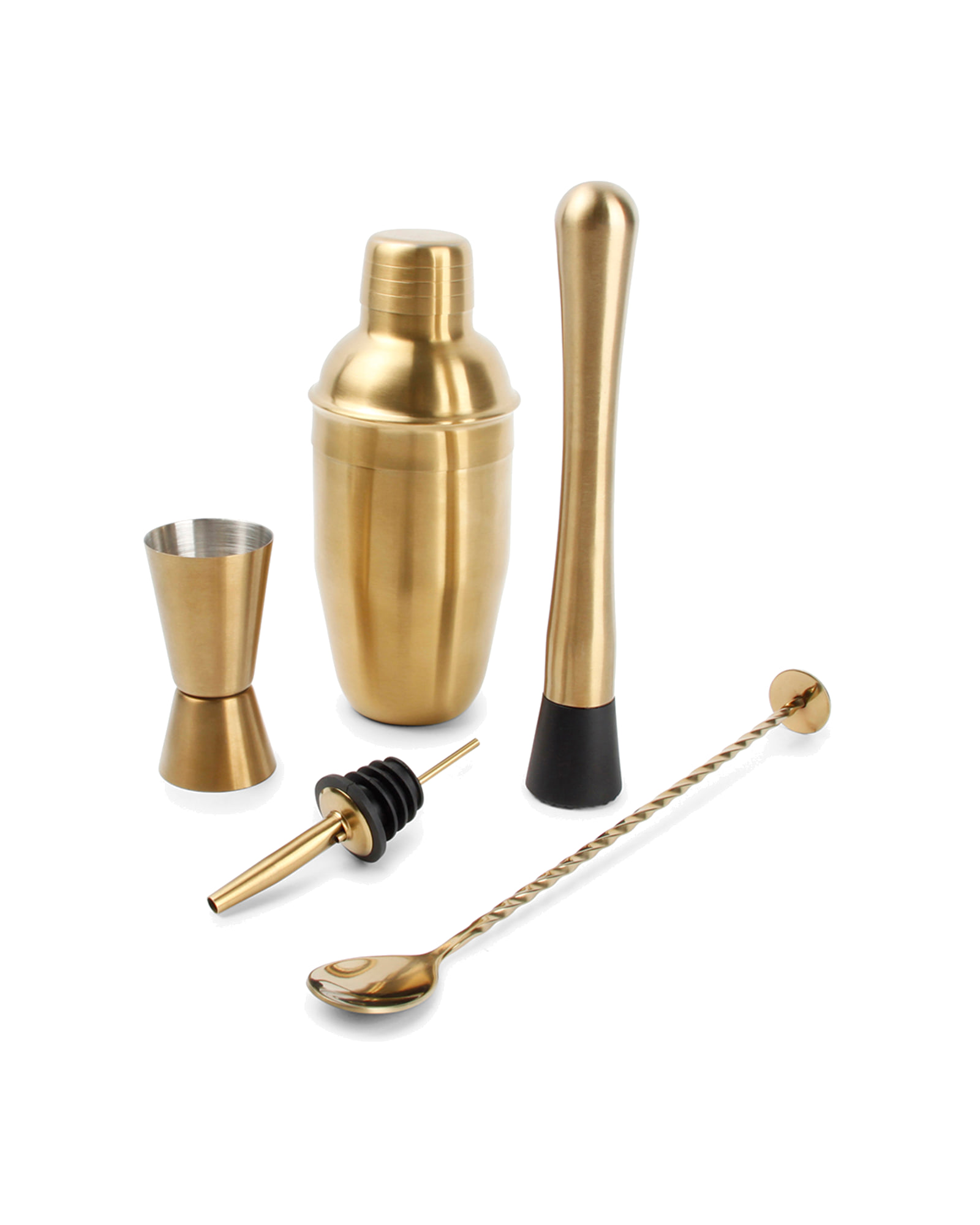 Bar Cocktail-Set aus Edelstahl, Gold, 7-teilig, Ansicht 2