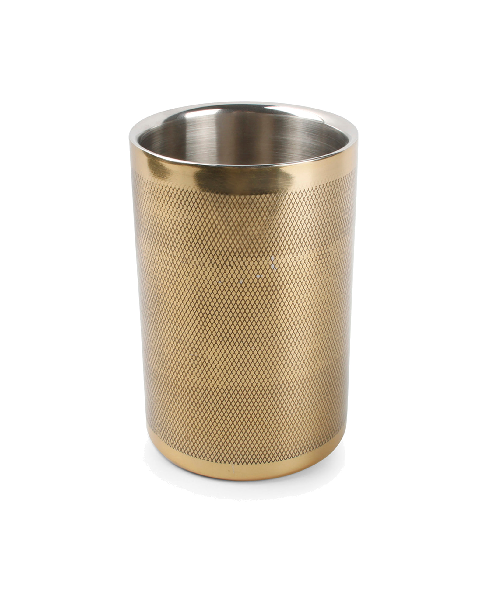 Bar Weinkühler aus Edelstahl, doppelwandig Diamond, Ø 12 cm, H 18 cm, Ansicht 1