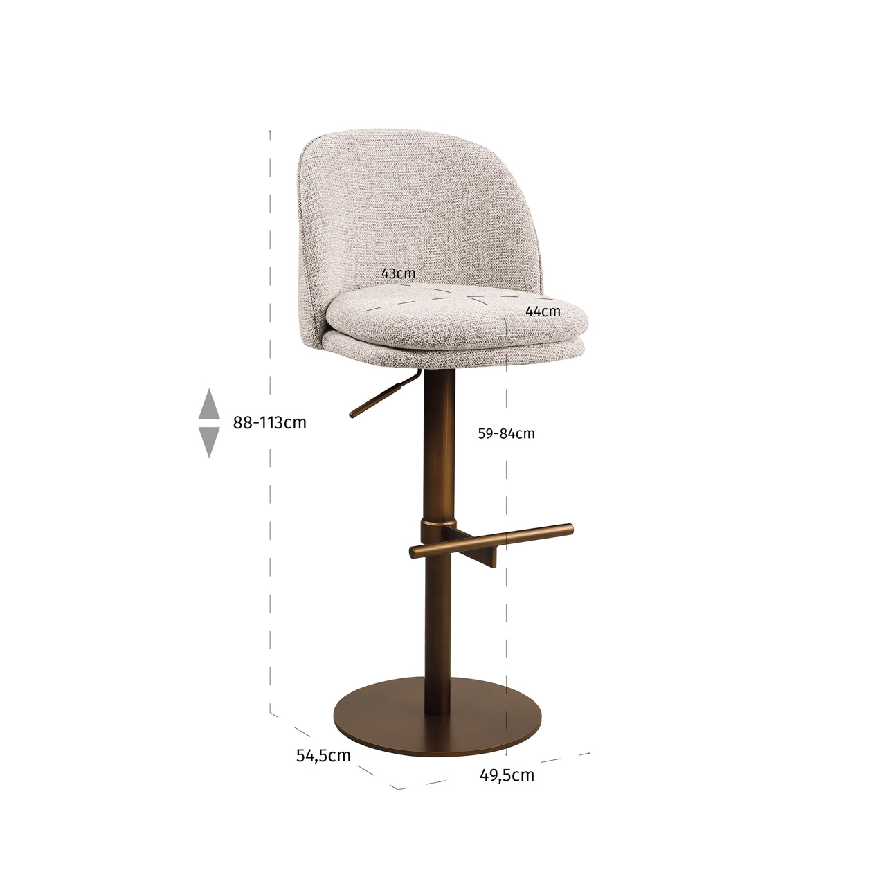 Mocca fancy, drehbar von Richmond Interiors, Maßzeichnung 11