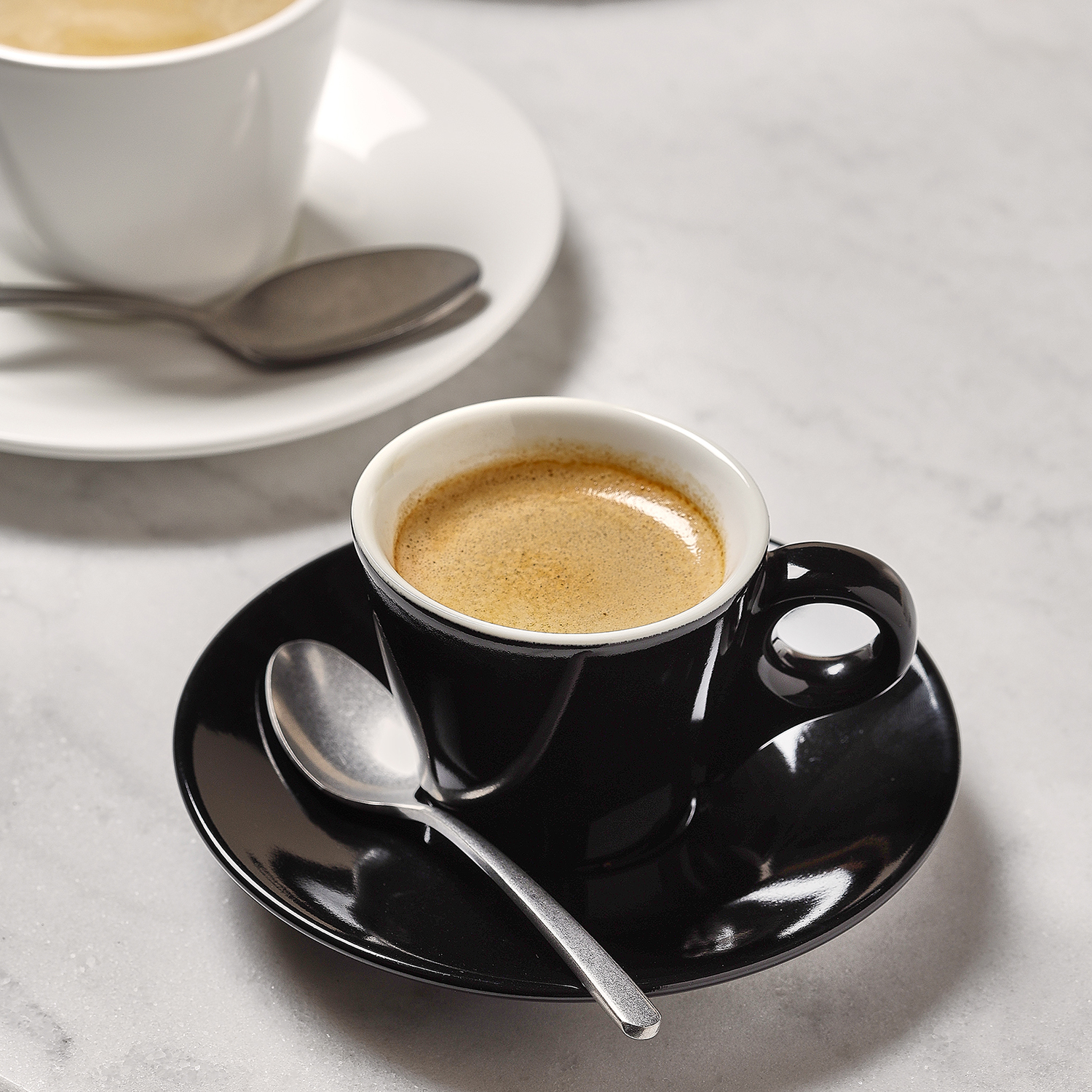 Barista Mokka-Untertasse aus Porzellan, Schwarz, Ø 12,5 cm, Ansicht 4