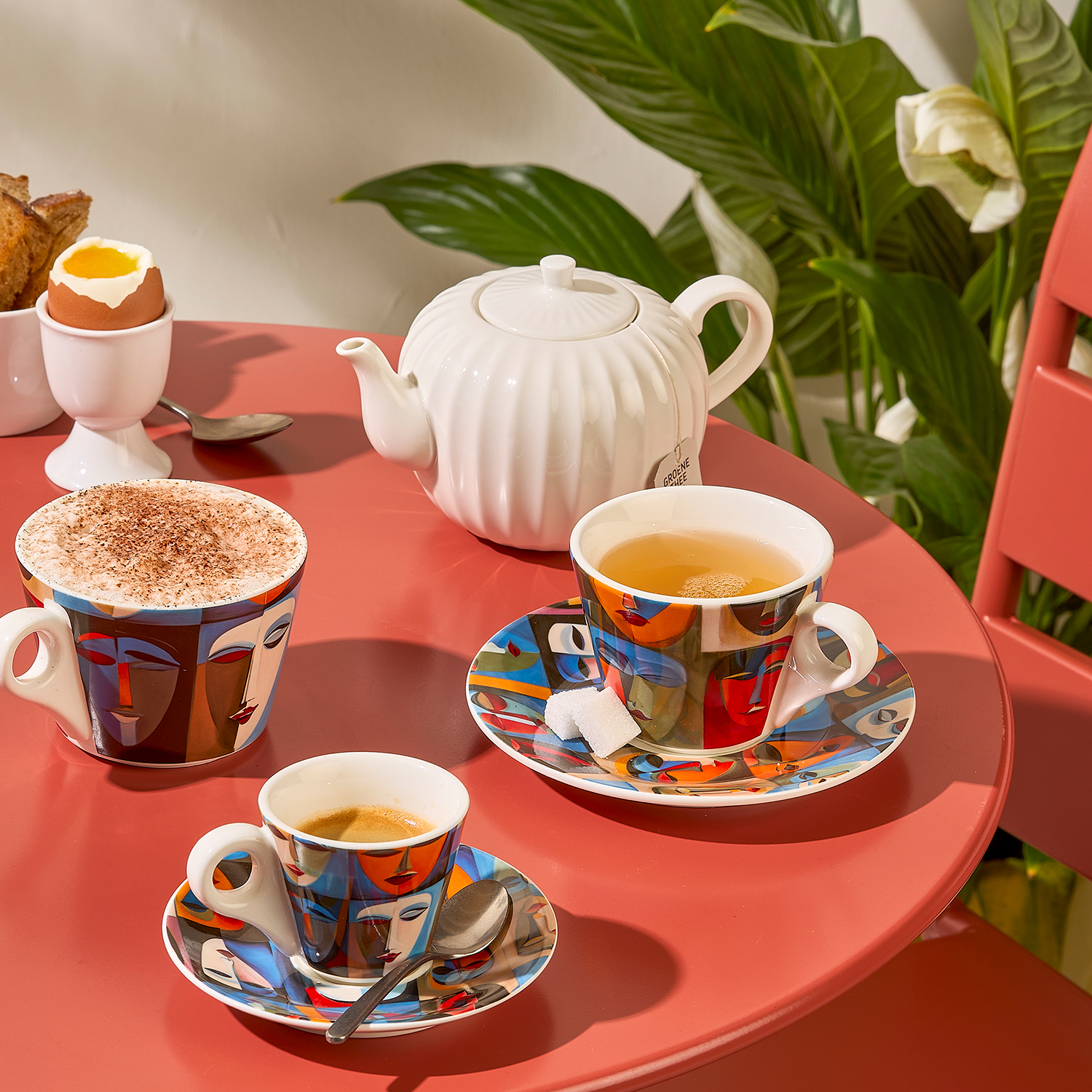 Barista Mokka-Untertasse aus Porzellan, Abstrakt, Ø 12,5 cm, Ansicht 3