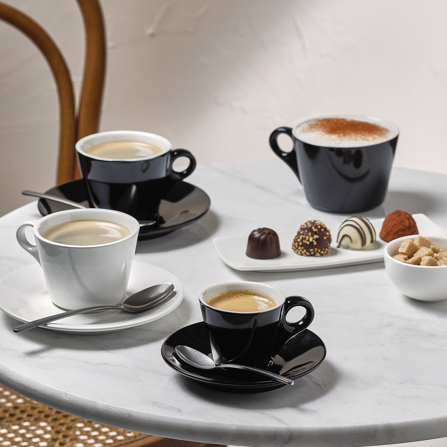 Barista Tasse aus Porzellan, Schwarz, Ø 8,5 cm, Ansicht 3