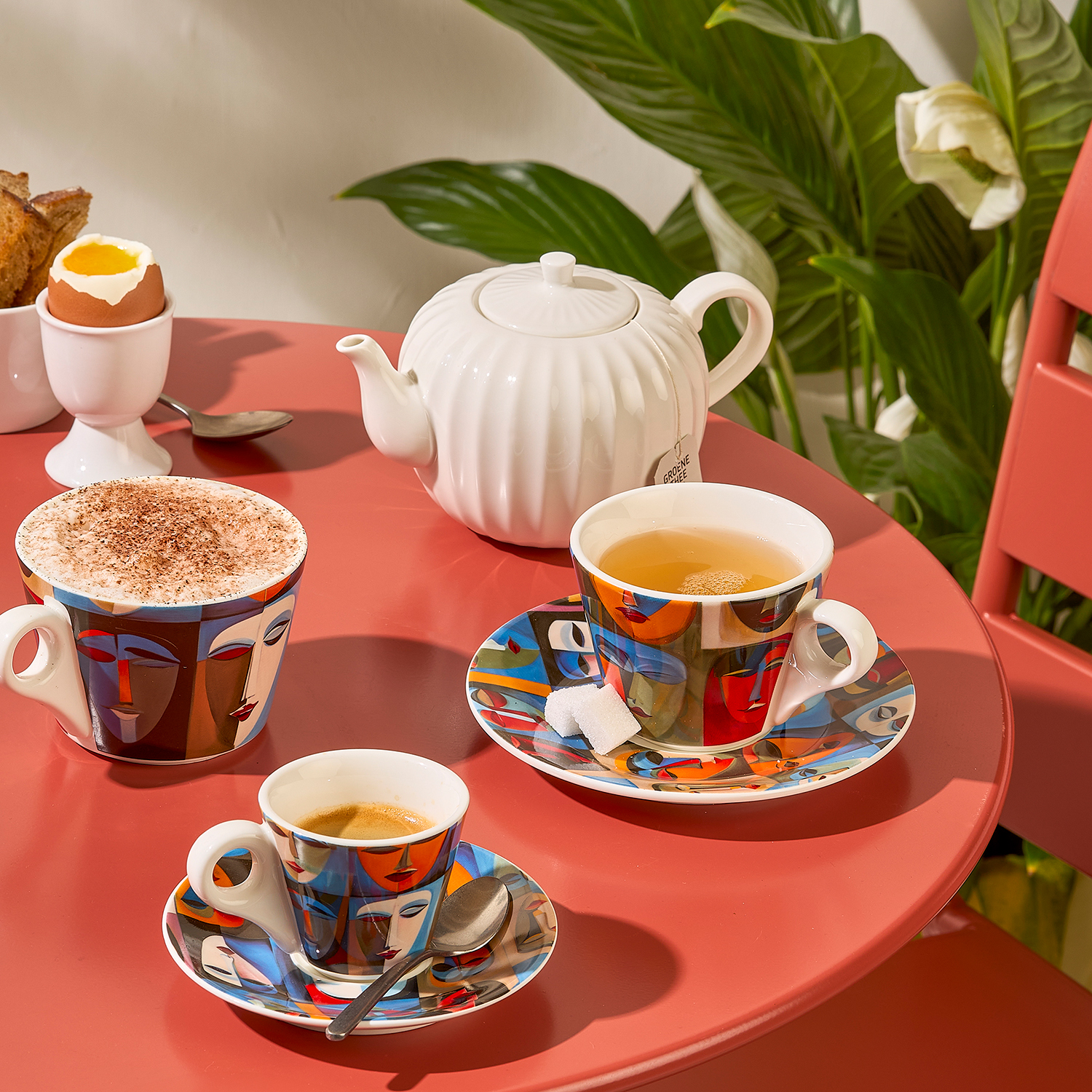 Barista Untertasse aus Porzellan, für Tasse 280 ml, Abstrakt, Ø 16,5 cm, Ansicht 3