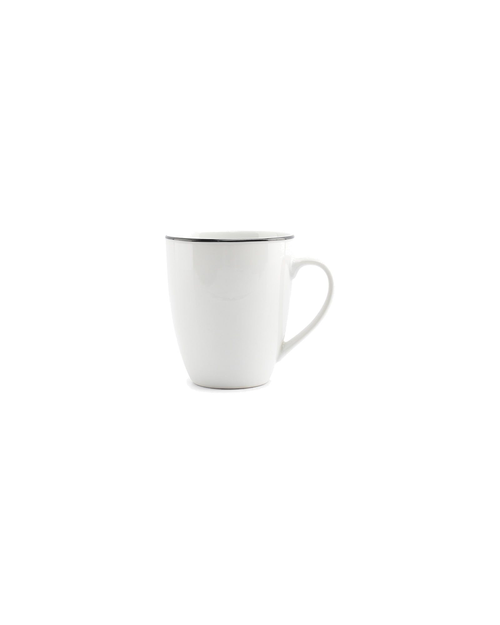 Basic White Becher aus Porzellan, schwarzer Rand, 380 ml, Ansicht 1
