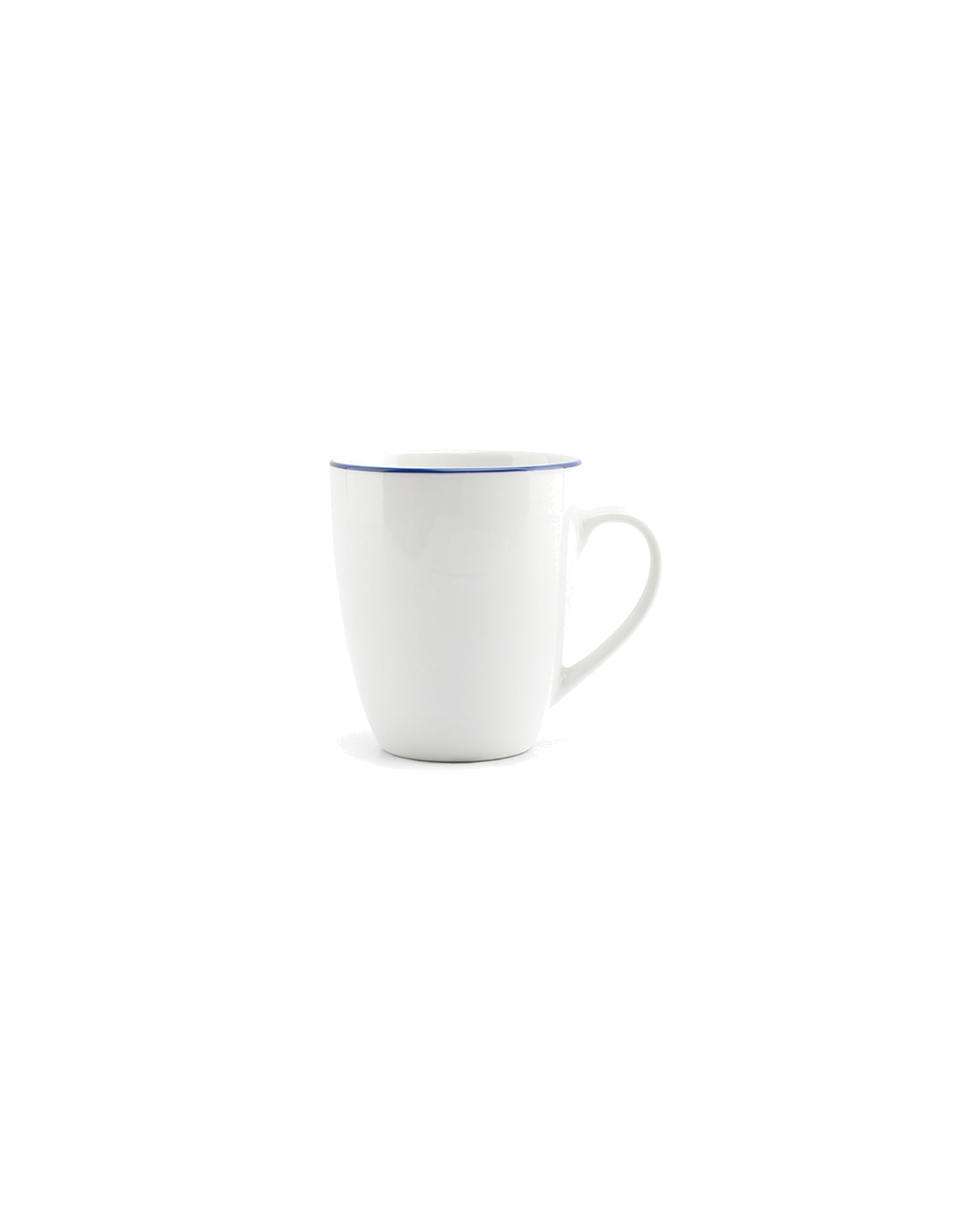 Basic White Becher aus Porzellan, blauer Rand, 380 ml, Ansicht 1