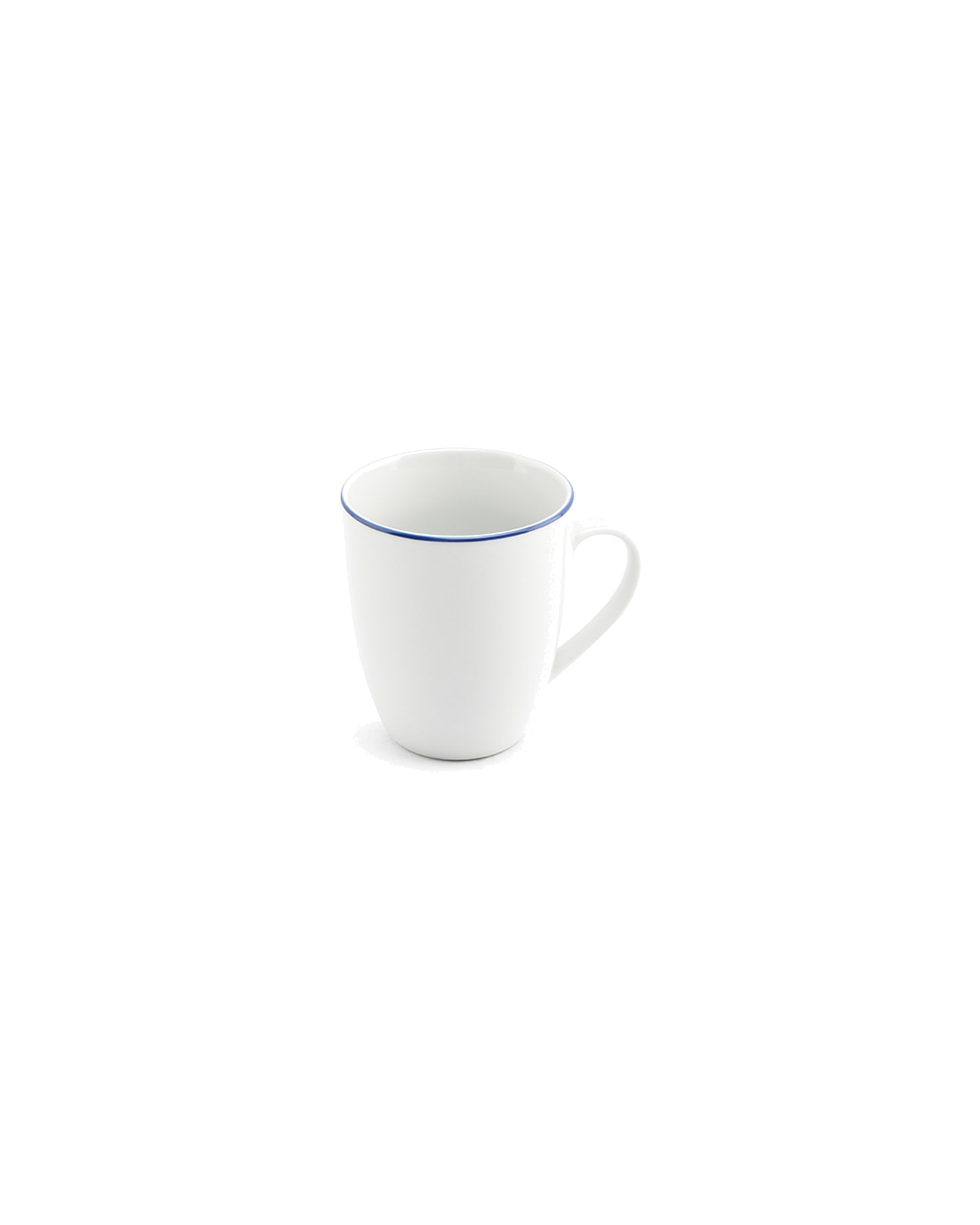 Basic White Becher aus Porzellan, blauer Rand, 380 ml, Ansicht 2