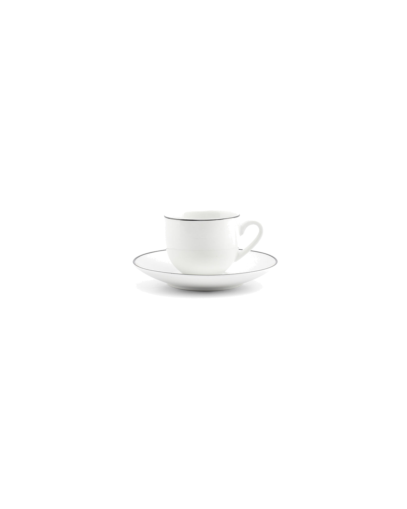 Basic White Mokka-Untertasse aus Porzellan, schwarzer Rand, Ø 12,5 cm, Ansicht 3