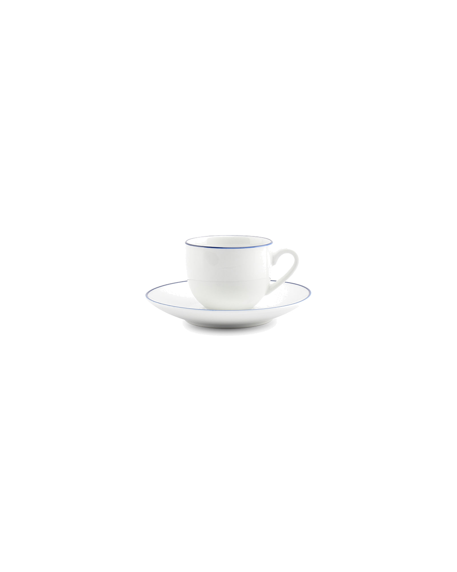 Basic White Mokka-Untertasse aus Porzellan, blauer Rand, Ø 12,5 cm, Ansicht 3