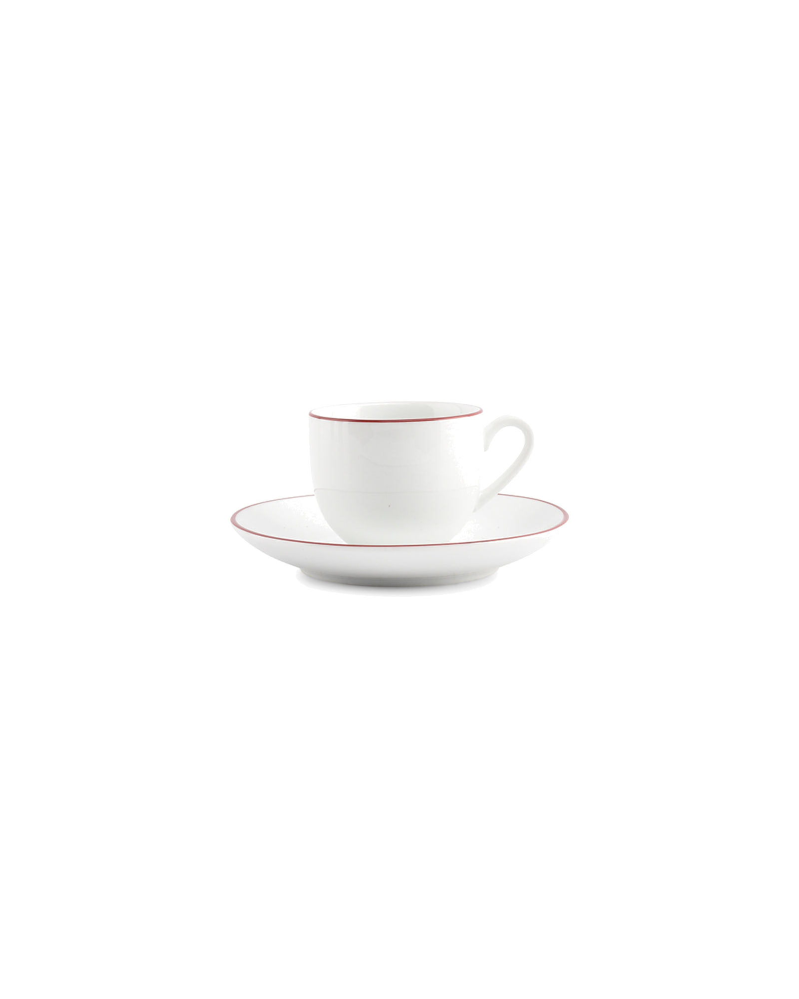 Basic White Mokka-Untertasse aus Porzellan, burgunderroter Rand, Ø 12,5 cm, Ansicht 3