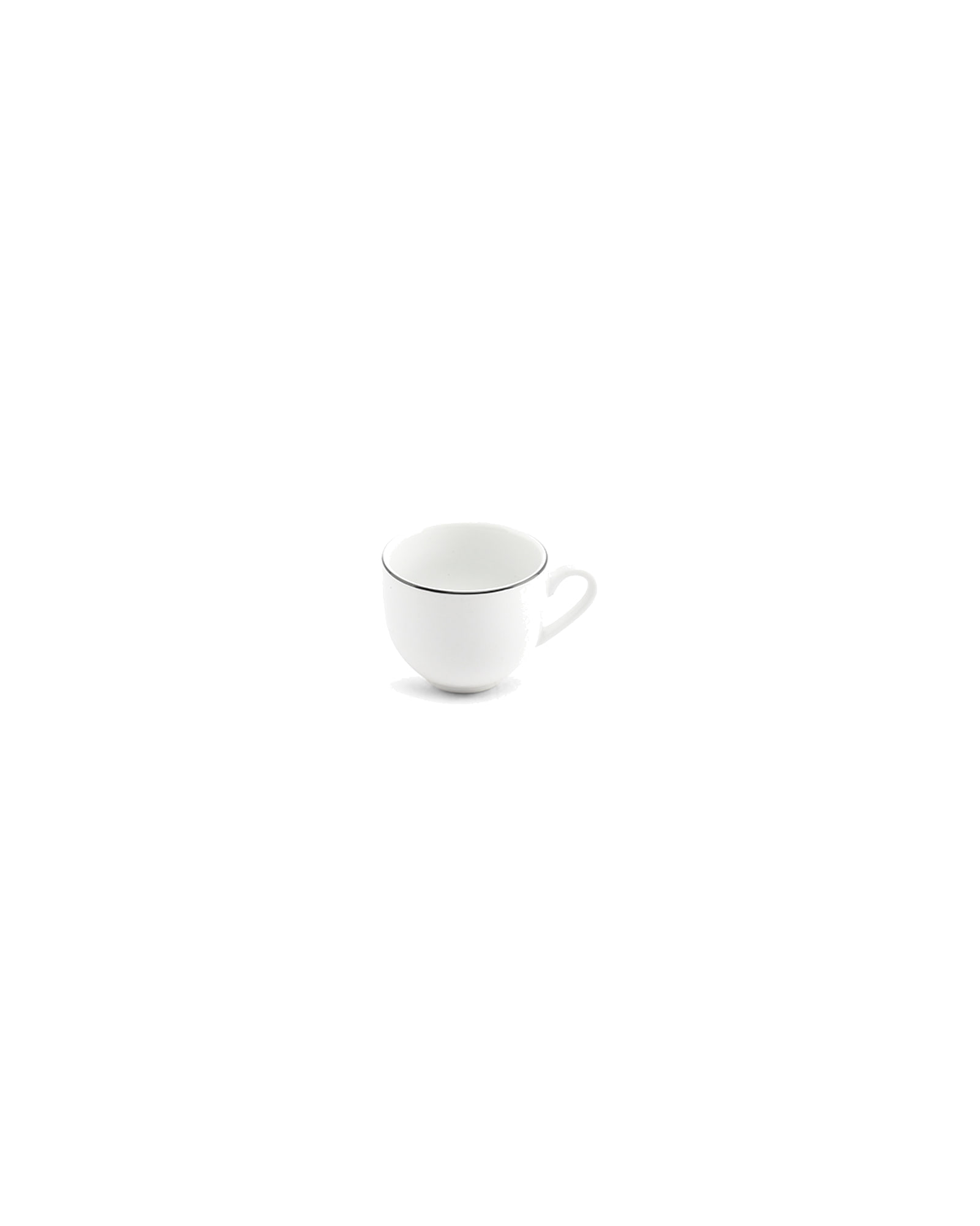 Basic White Mokkatasse aus Porzellan, schwarzer Rand, 100 ml, Ansicht 2