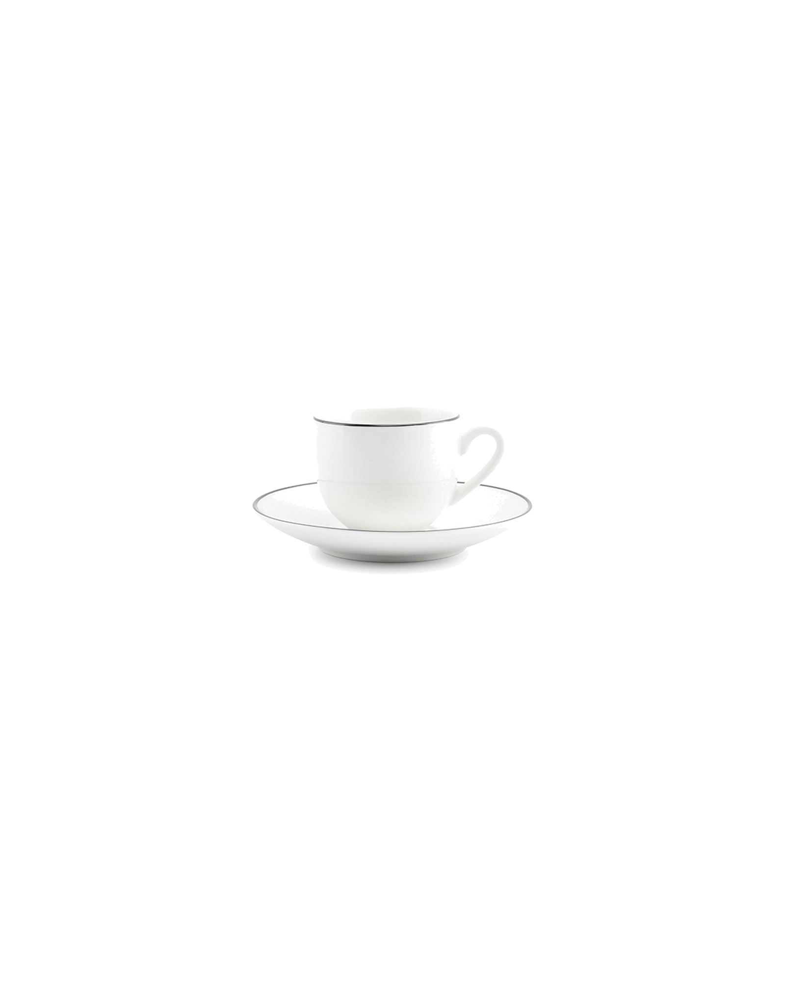 Basic White Mokkatasse aus Porzellan, schwarzer Rand, 100 ml, Ansicht 3