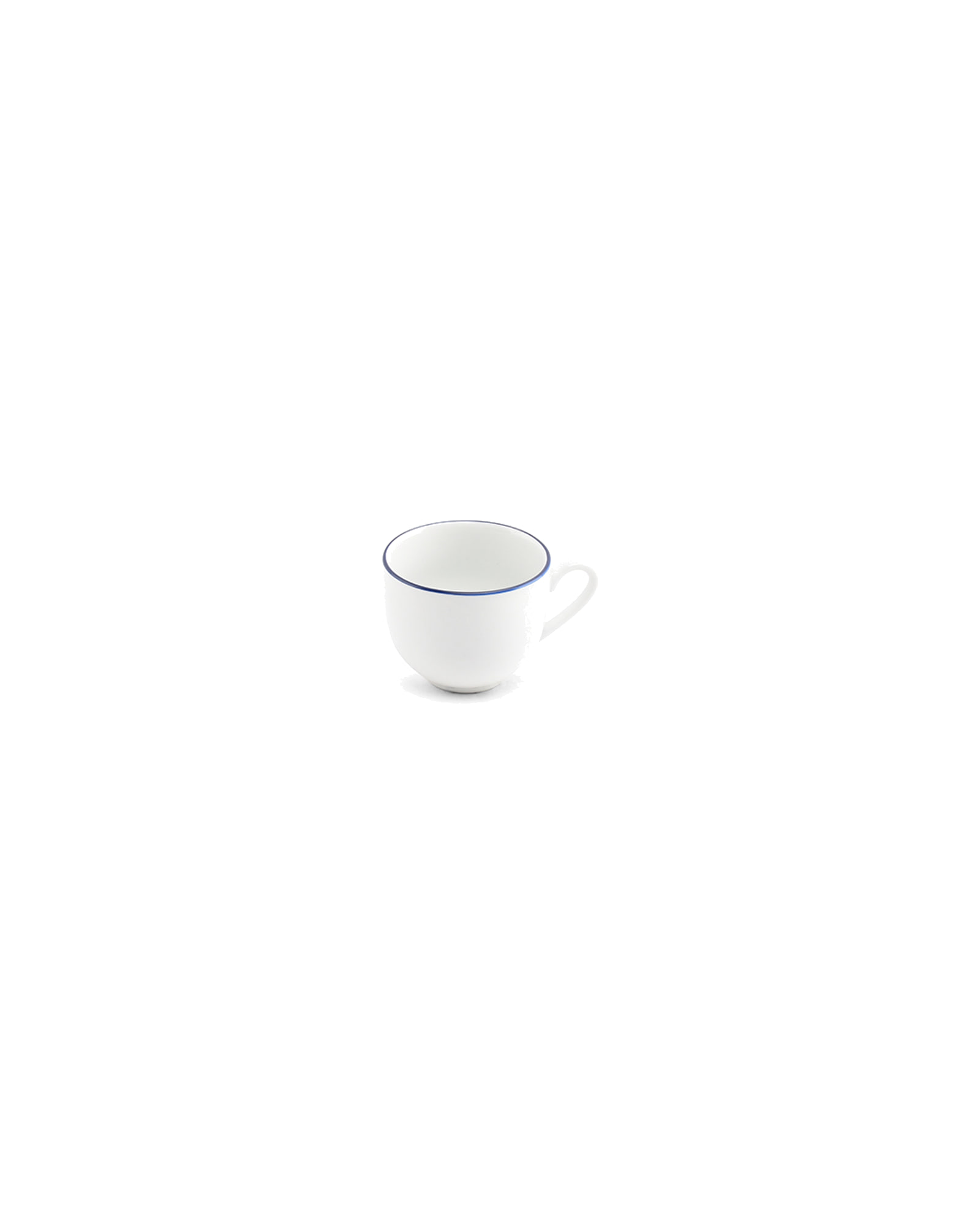 Basic White Mokkatasse aus Porzellan, blauer Rand, 100 ml, Ansicht 2