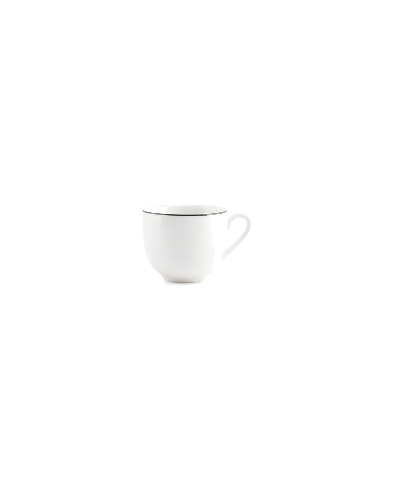 Basic White Mokkatasse aus Porzellan, grüner Rand, 100 ml, Ansicht 1