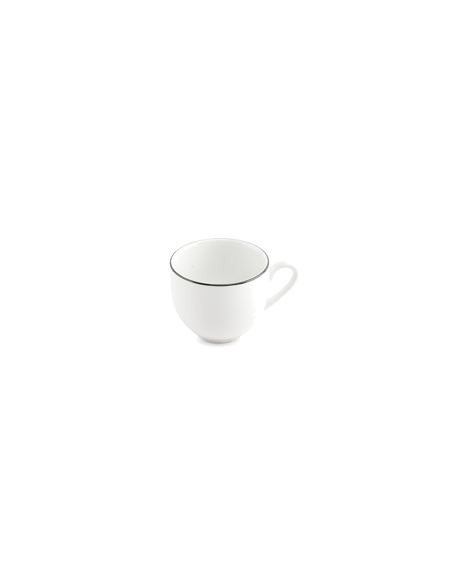 Basic White Mokkatasse aus Porzellan, grüner Rand, 100 ml, Ansicht 2