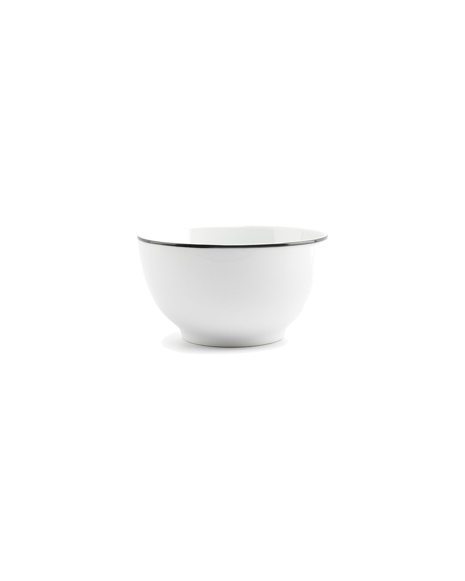 Basic White Schale aus Porzellan, schwarzer Rand, Ø 14 cm, Ansicht 1