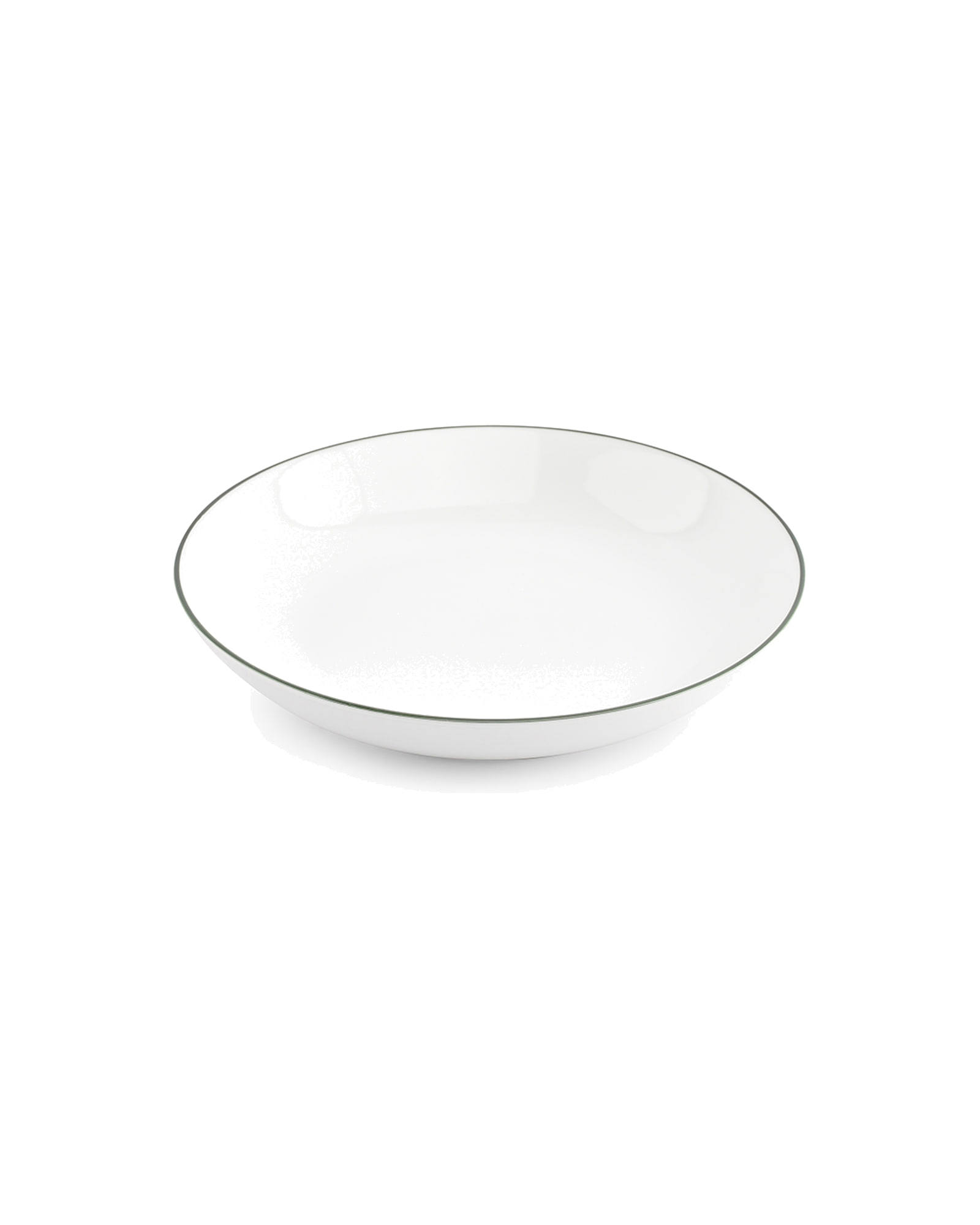 Basic White Schale aus Porzellan, Coupe grüner Rand, Ø 21 cm, H 4 cm, Ansicht 1