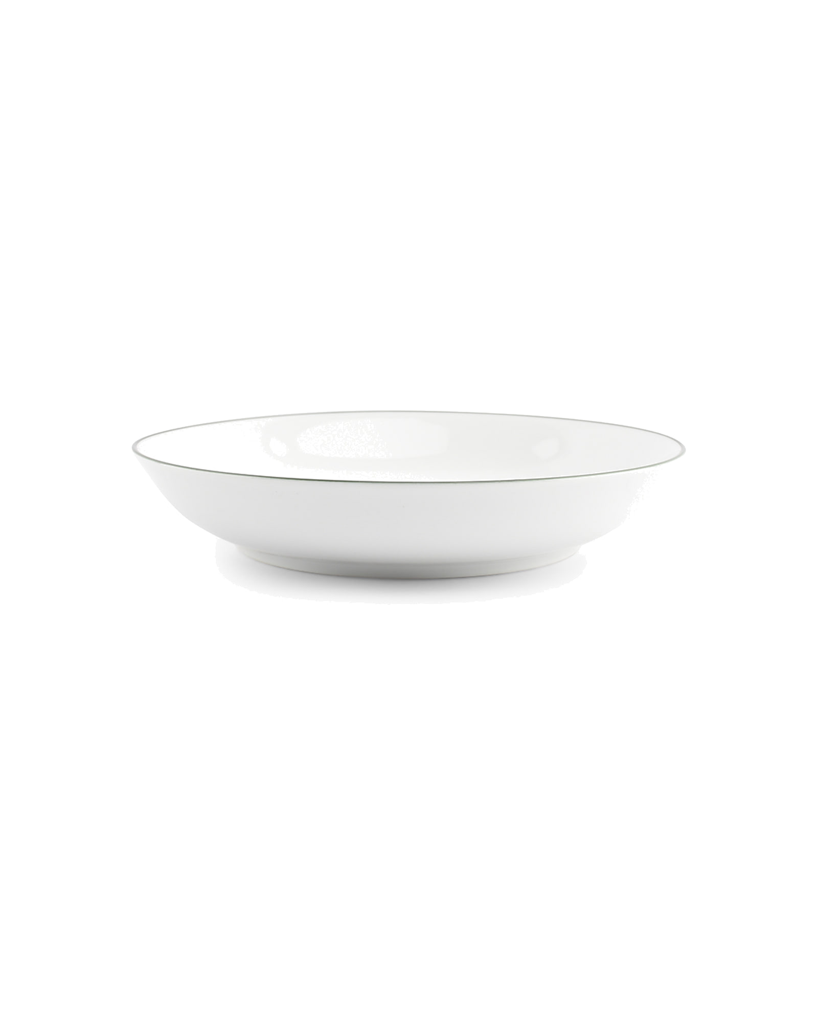 Basic White Schale aus Porzellan, Coupe grüner Rand, Ø 21 cm, H 4 cm, Ansicht 2