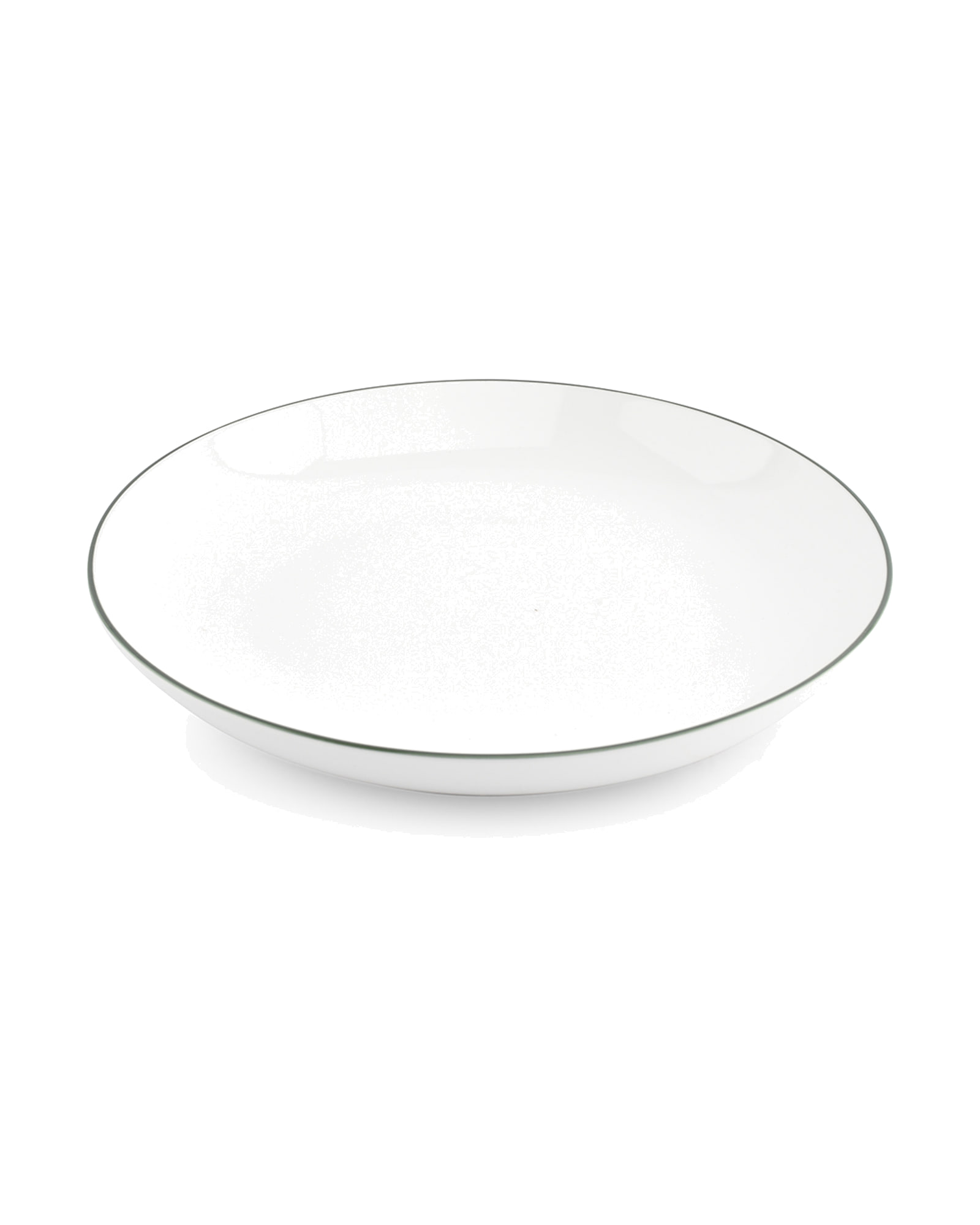 Basic White Schale aus Porzellan, Coupe grüner Rand, Ø 27 cm, H 4 cm, Ansicht 1