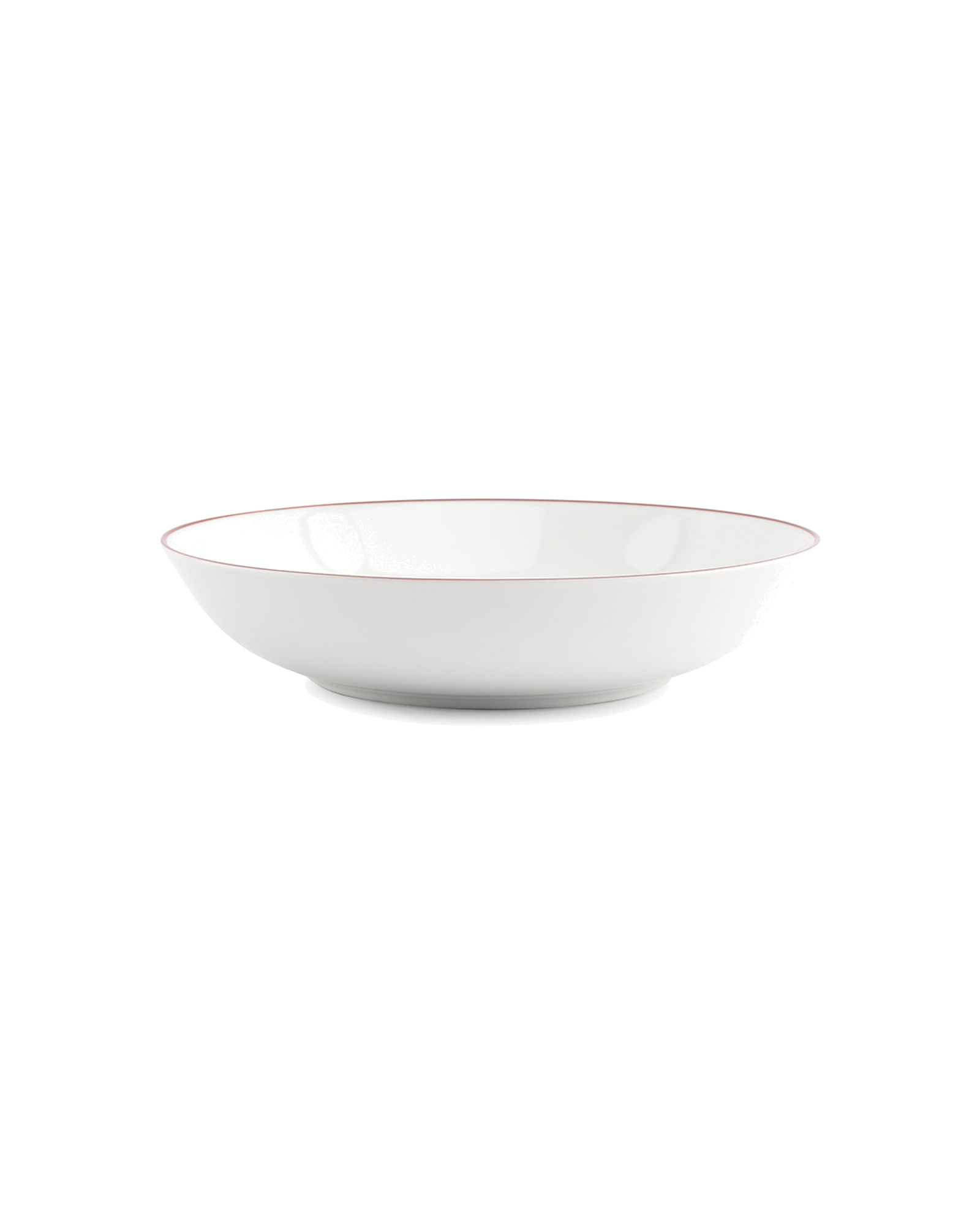 Basic White Schale aus Porzellan, Coupe burgunderroter Rand, Ø 21 cm, H 4 cm, Ansicht 2