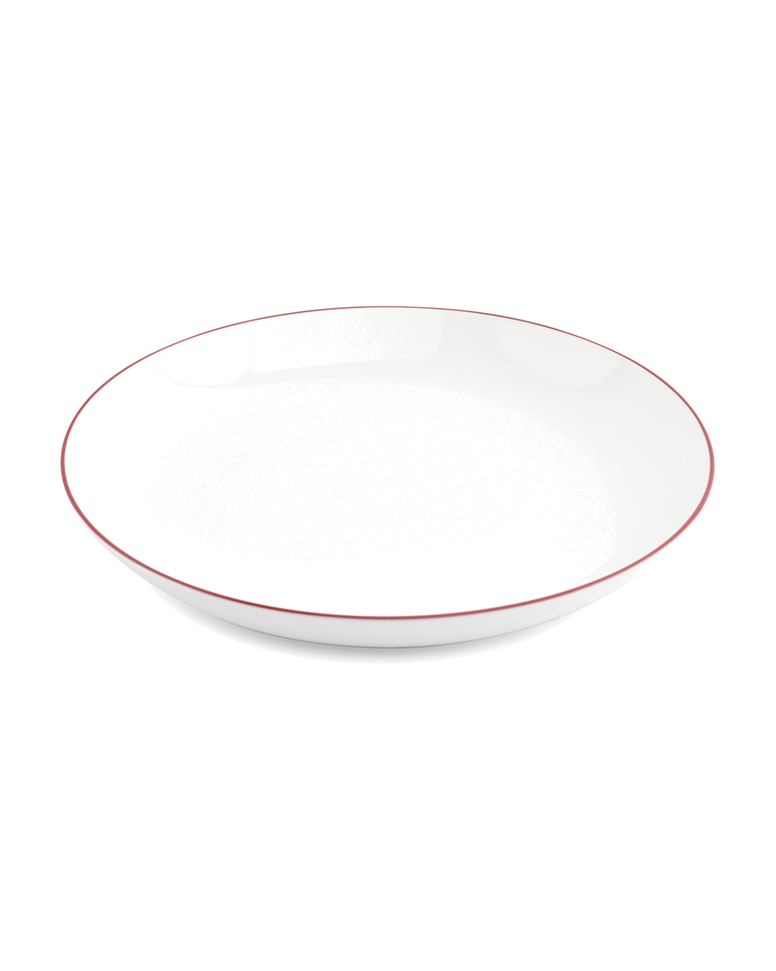 Basic White Schale aus Porzellan, Coupe burgunderroter Rand, Ø 27 cm, H 4 cm, Ansicht 1