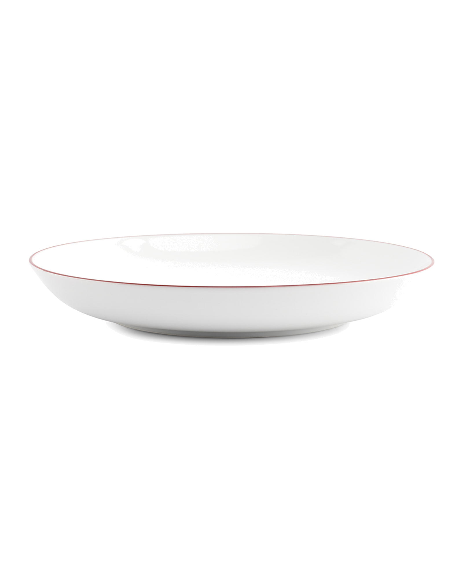 Basic White Schale aus Porzellan, Coupe burgunderroter Rand, Ø 27 cm, H 4 cm, Ansicht 2