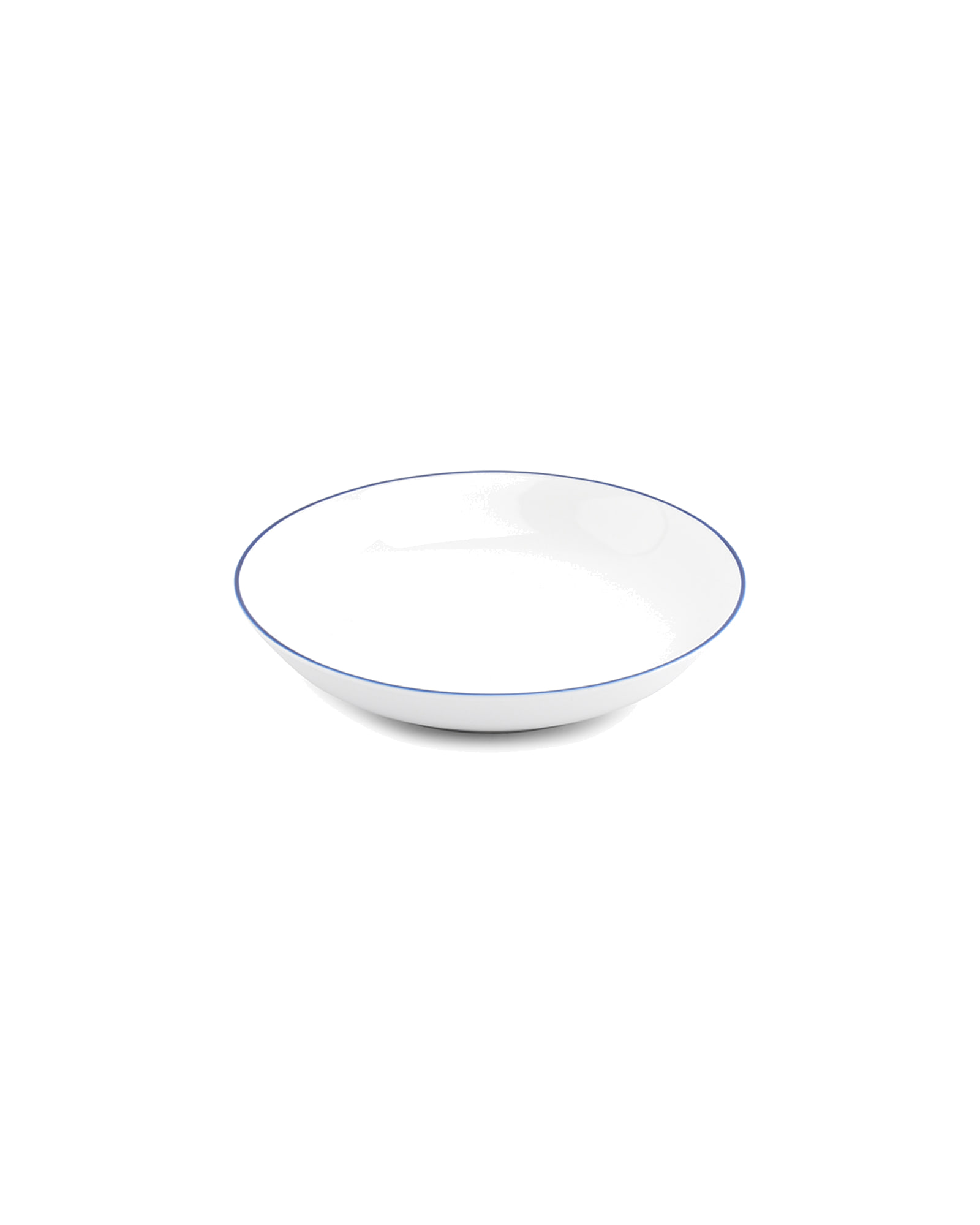 Basic White Suppenteller aus Porzellan, Coupe blauer Rand, Ø 21 cm, H 4 cm, Ansicht 1