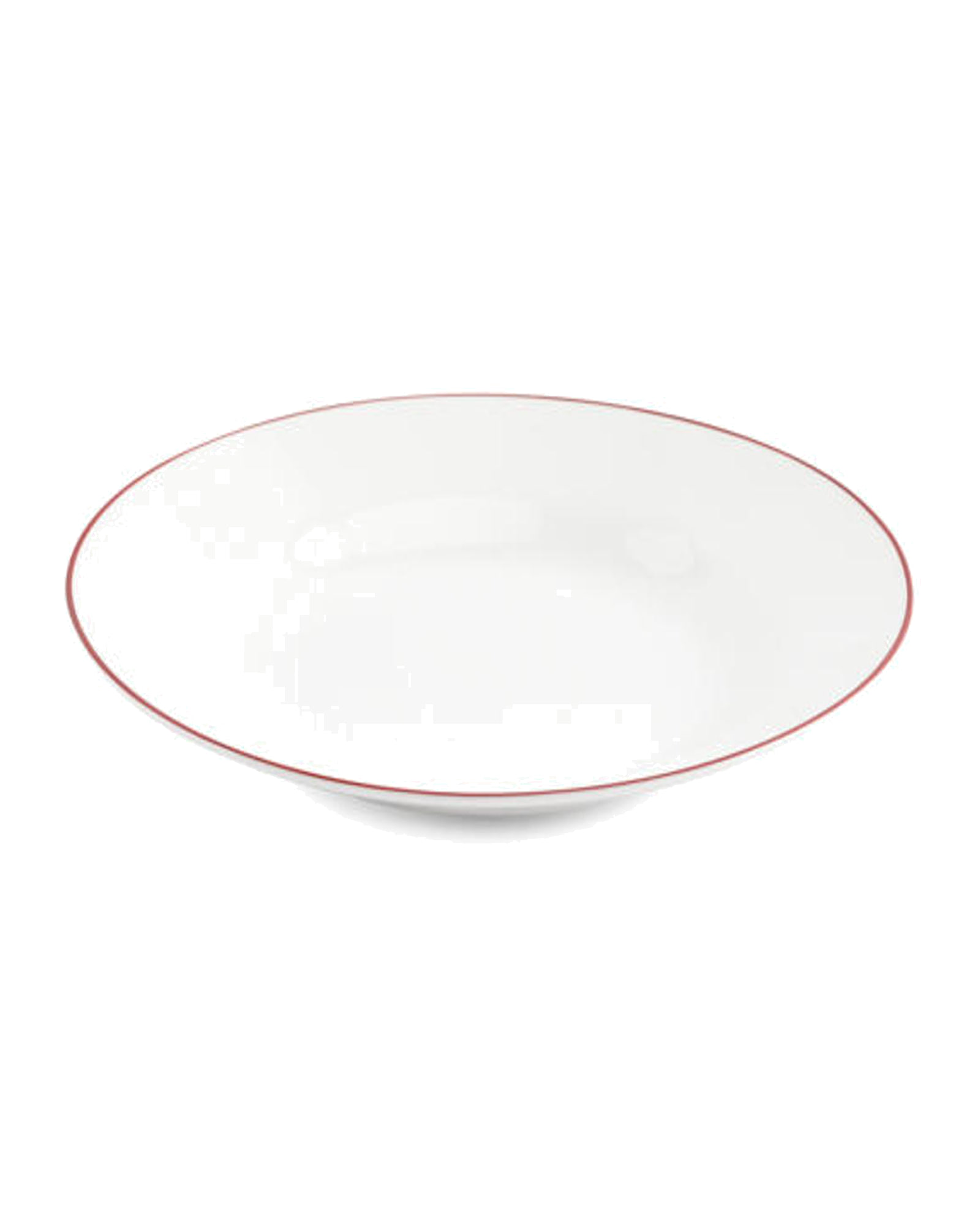 Basic White Suppenteller aus Porzellan, burgunderroter Rand, Ø 23 cm, H 4 cm, Ansicht 1